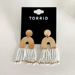 NEW Torrid Gold Beaded Arch Statement EarringS